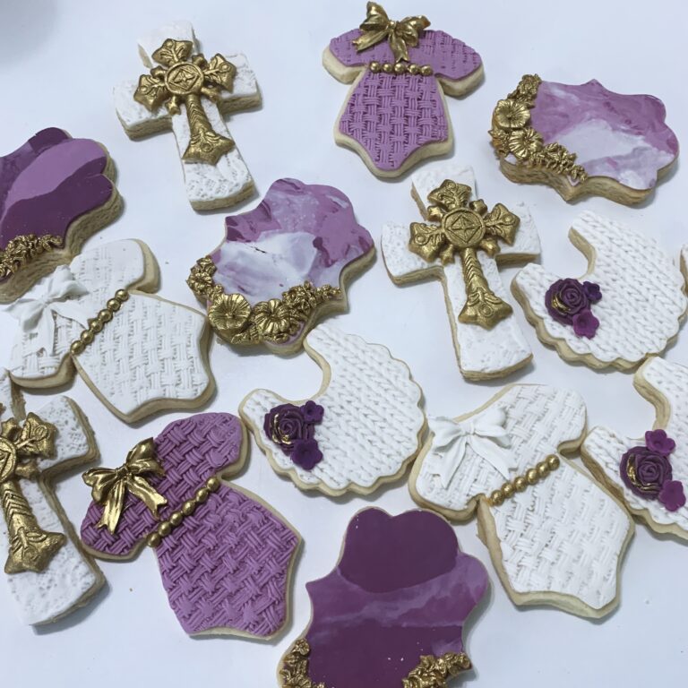 Purple Baptism Cookies